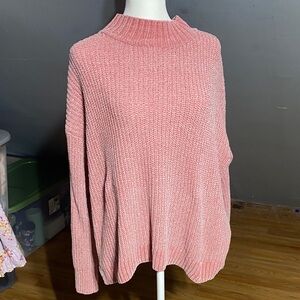 Time and Tru Women's Cowl Neck Sweater in Soft Pink
